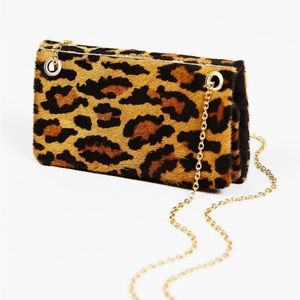Small free people leopard print purse